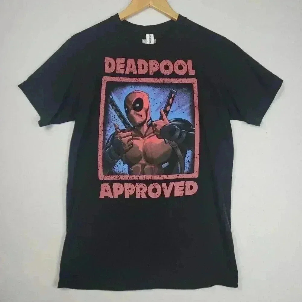 Deadpool Marvel T-Shirt‎ Size Medium Black Graphic Movie EUC